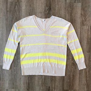 {Gap} Striped Boyfriend Fit V-Neck Sweater | S